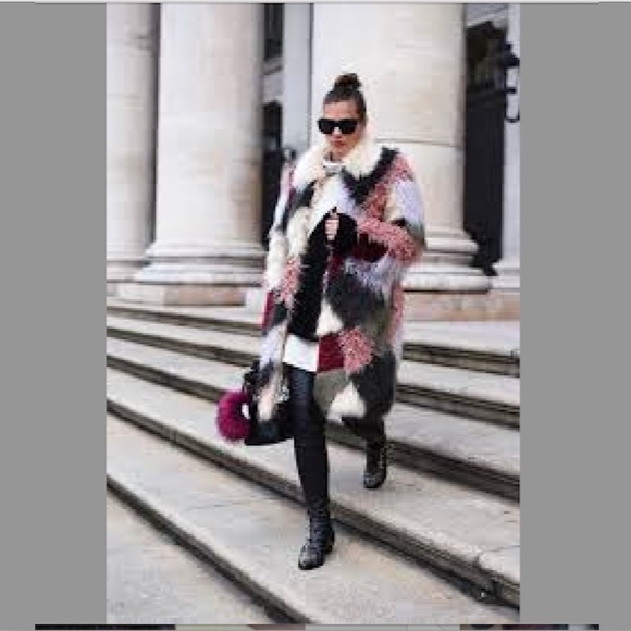 RACHEL ZOE Genuine Rabbit Fur Knit Mid-Length Coat NWOT/sz XS (Generous) - Picture 12 of 14